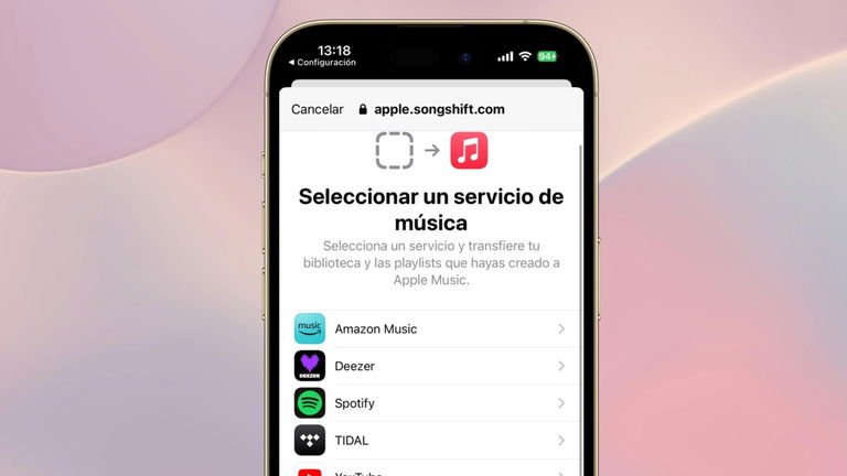 Tela do iPhone mostrando as configurações do Apple Music com a opção Transfer Music from Other Music Services destacada.