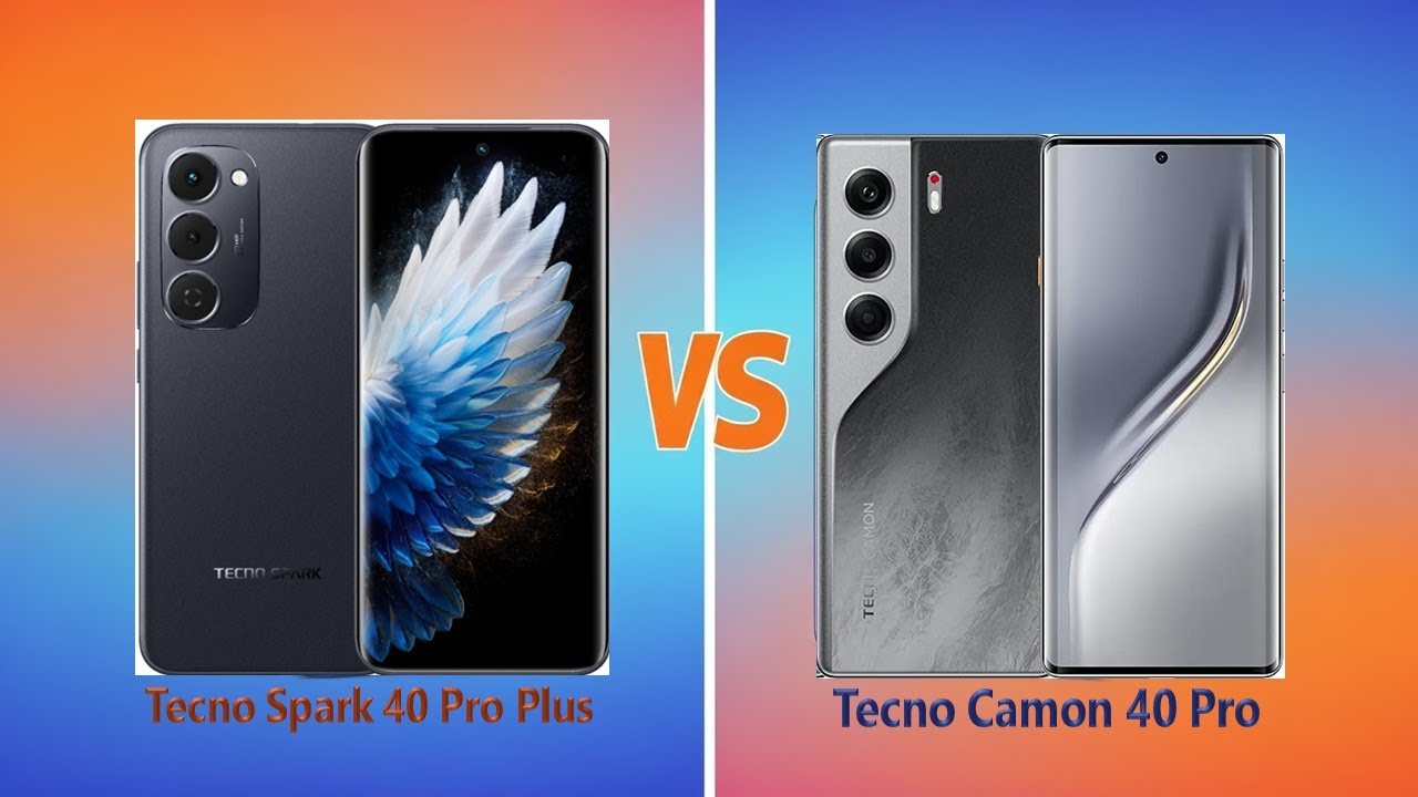 Tecno Spark 40 Pro versus Camon 40 Pro 5G comparação frontal